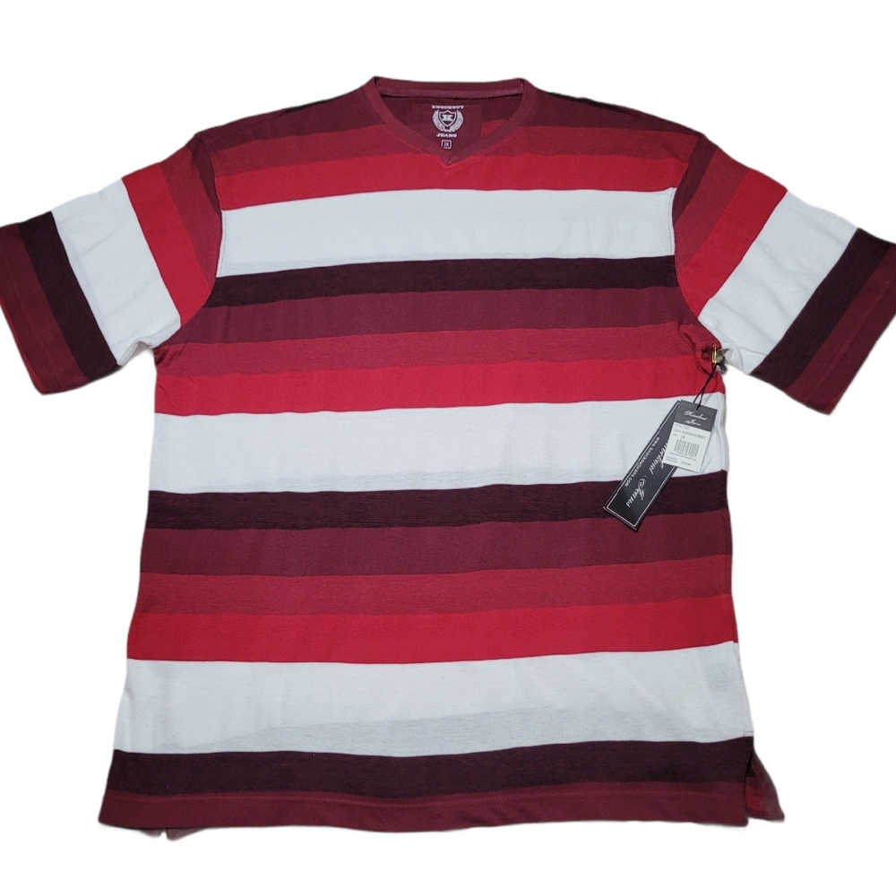 Men's Knockout Jeans V-Neck Striped T-Shirt NWT 2X